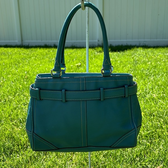 Coach | Hamptons Teal Carryall #F11199 - Picture 3 of 10